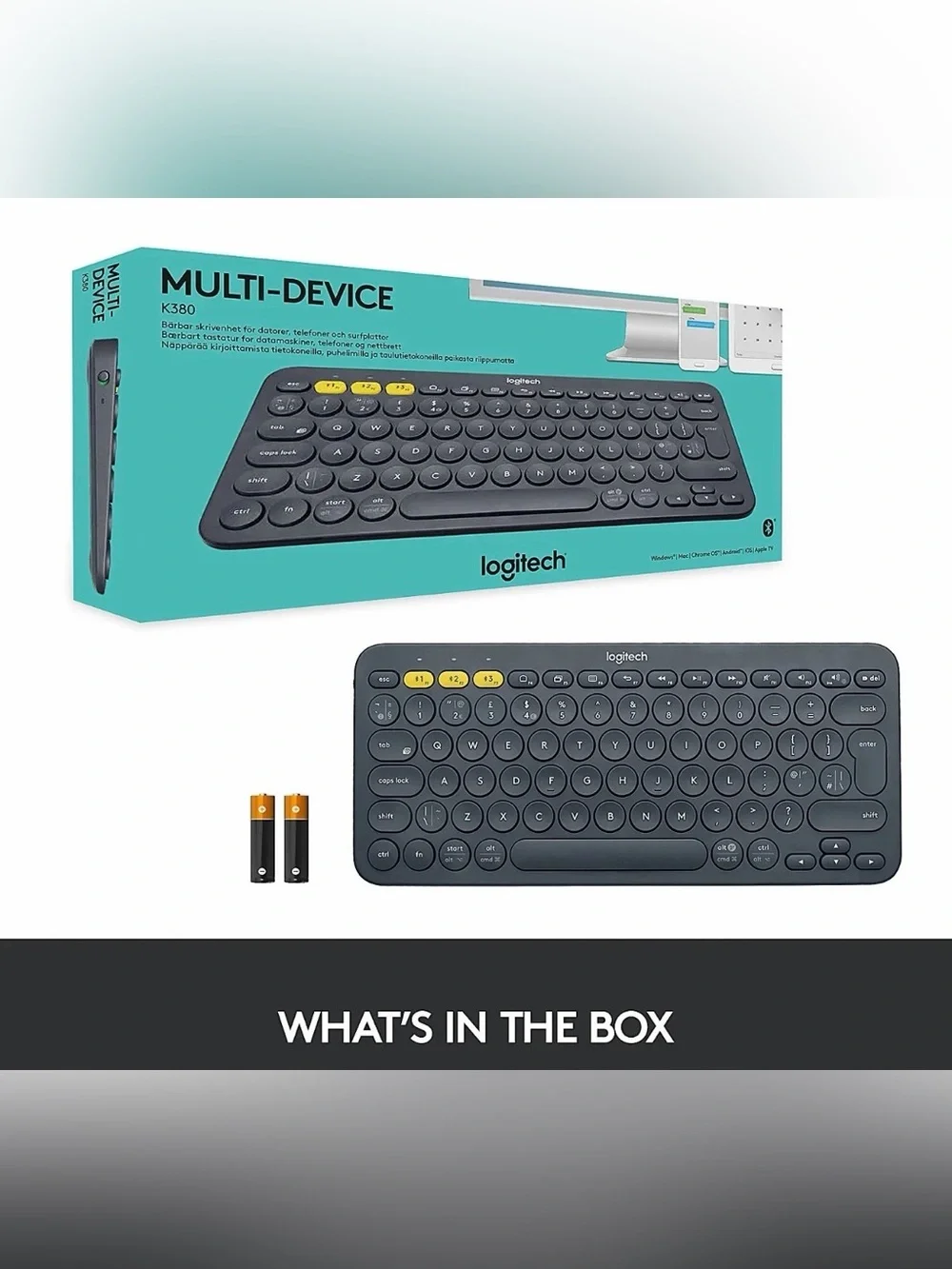Logitech K380 Multi-Device Compact Wireless Keyboard — Black